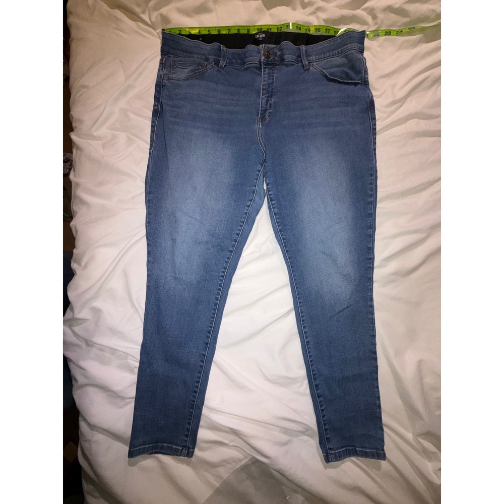 LuLaRoe Denim Skinny Jeans Medium Wash High Rise Size 42 Elastic Waist T07-23